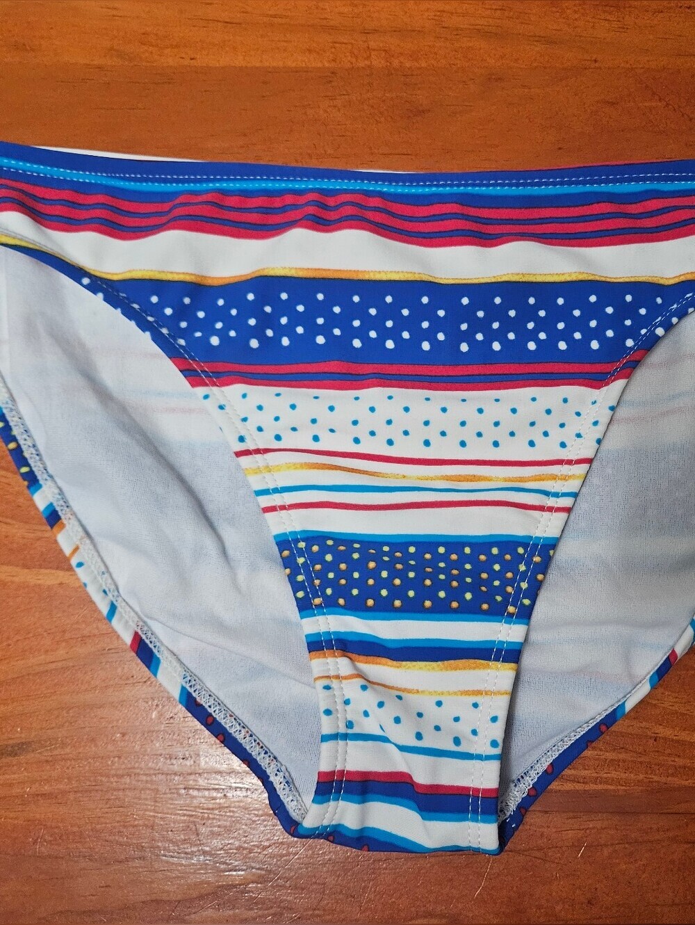 Catalina Stripes And Dots Colorful Bikini Bottoms Cheeky Size Medium!